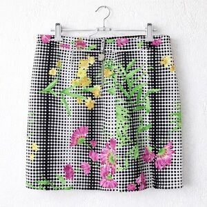 Versace Jeans Couture Polka Dot Floral Mini Skirt - Made in Italy